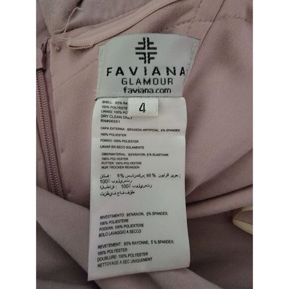 $298 Faviana Glamour Dress S10015 Mauve Size 4 - Picture 7 of 8